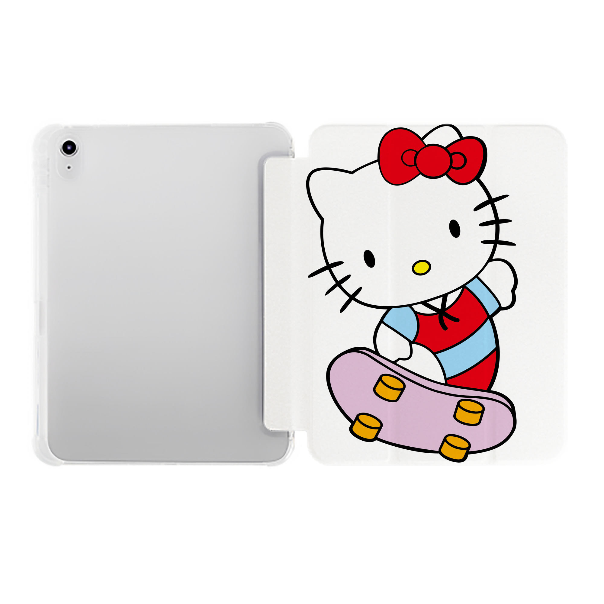 （画像用） Hello Kitty ハローキティ IPad ケース ペン収納付き 三つ折りスタンド PUレザー×シリコン 対応機種9.5/10.5/10.9インチ